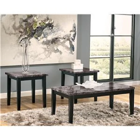 Faux Marble Top 3-Piece Occasional Table Set